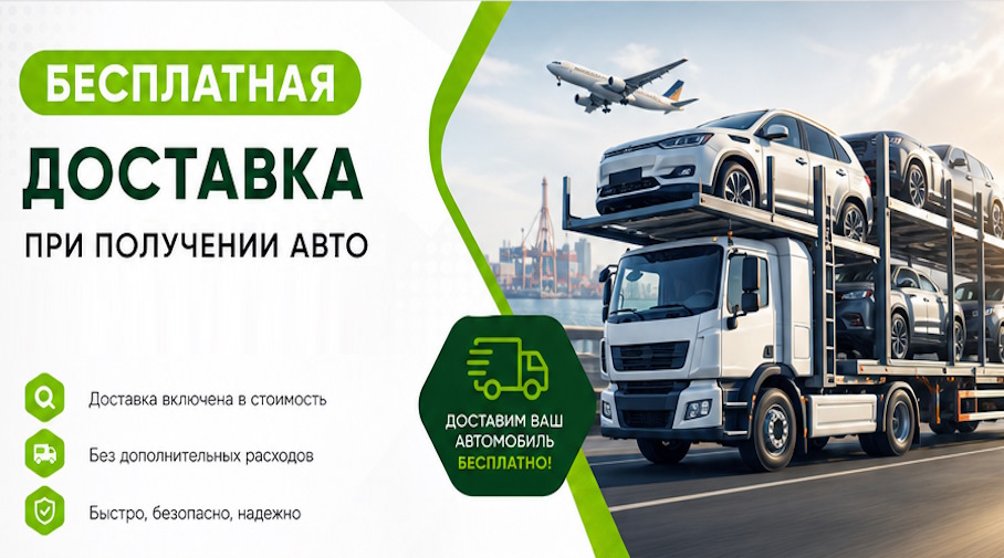 Акция! Бесплатная доставка по Саянске при получении авто